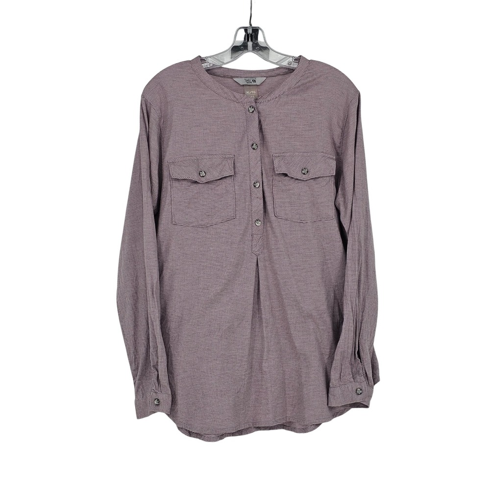 Mountain Hardwear Henley Tunic XL Purple Striped Gorpcore Hiking Outdoor Casual